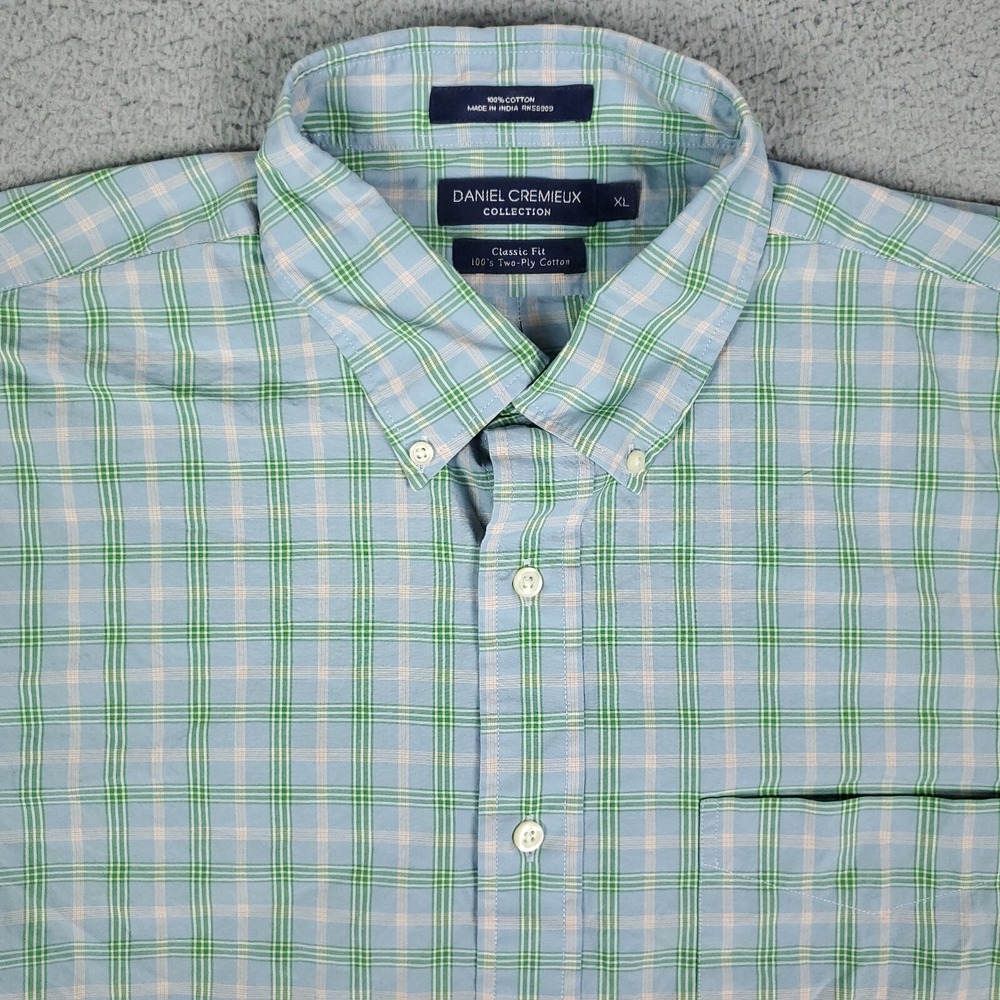 Daniel Cremieux Classic Fit 100s 2 Ply Mens Button Up Shirt Size XL *STAINED*